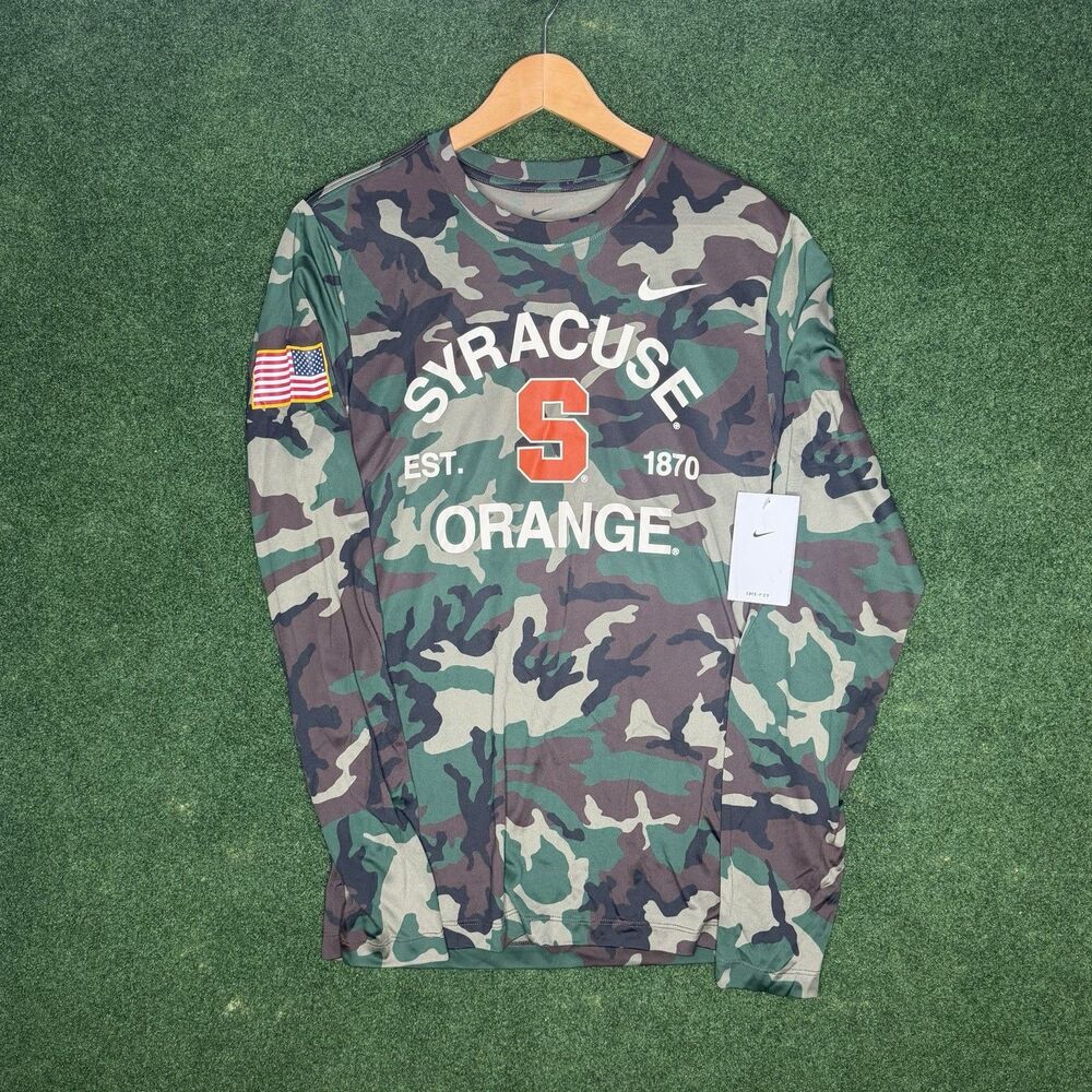 Sz S Nike Syracuse Orange Military Appreciation Camo Long Sleeve Team Issued - Picture 2 of 8